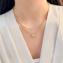 Load image into Gallery viewer, LUOWEND 18K Yellow Gold Real Natural Diamond Pendant Necklace for Women