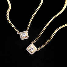 Load image into Gallery viewer, LUOWEND 18K Yellow Gold Real Natural Diamond Pendant Necklace for Women