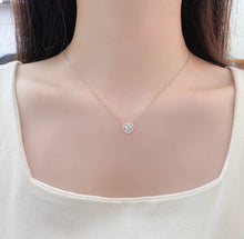 Load image into Gallery viewer, LUOWEND 18K White Gold Real Natural Diamond Pendant Necklace for Women