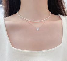 Load image into Gallery viewer, LUOWEND 18K White Gold Real Natural Diamond Pendant Necklace for Women