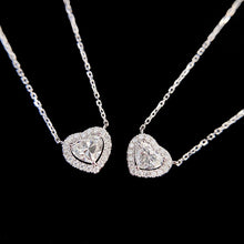 Load image into Gallery viewer, LUOWEND 18K White Gold Real Natural Diamond Pendant Necklace for Women