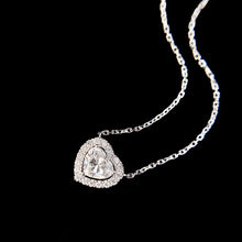 Load image into Gallery viewer, LUOWEND 18K White Gold Real Natural Diamond Pendant Necklace for Women