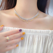Load image into Gallery viewer, LUOWEND 18K White Gold Real Natural Yellow Diamond Necklace for Women