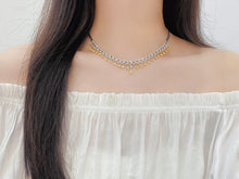 Load image into Gallery viewer, LUOWEND 18K White Gold Real Natural Yellow Diamond Necklace for Women