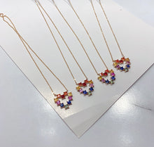 Load image into Gallery viewer, LUOWEND 18K Yellow Gold Natural Color Sapphire Necklace for Women