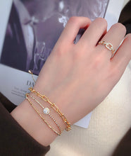 Load image into Gallery viewer, LUOWEND 18K Rose or Yellow Gold Real Natural Diamond Ring for Women