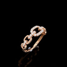 Load image into Gallery viewer, LUOWEND 18K Rose or Yellow Gold Real Natural Diamond Ring for Women