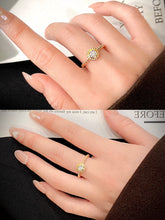 Load image into Gallery viewer, LUOWEND 18K Yellow Gold Real Natural Diamond Ring for Women