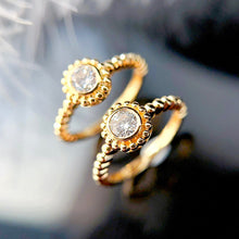 Load image into Gallery viewer, LUOWEND 18K Yellow Gold Real Natural Diamond Ring for Women