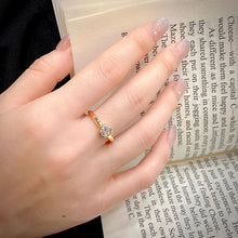 Load image into Gallery viewer, LUOWEND 18K Yellow Gold Real Natural Diamond Ring for Women