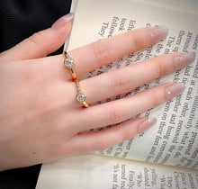 Load image into Gallery viewer, LUOWEND 18K Yellow Gold Real Natural Diamond Ring for Women