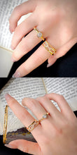 Load image into Gallery viewer, LUOWEND 18K Yellow Gold Real Natural Diamond Ring for Women