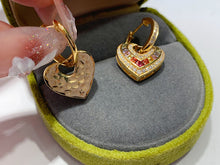 Load image into Gallery viewer, LUOWEND 18K Yellow Gold Natural Color Sapphire Earrings for Women