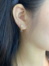 Load image into Gallery viewer, LUOWEND 18K Yellow Gold Natural Color Sapphire Earrings for Women