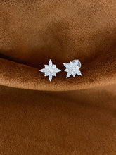 Load image into Gallery viewer, LUOWEND 18K White Gold Natural Diamond Earrings for Women