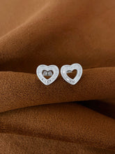 Load image into Gallery viewer, LUOWEND 18K White Gold Natural Diamond Earrings for Women