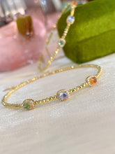 Load image into Gallery viewer, LUOWEND 18K Gold Natural Color Sapphire Bangle for Women