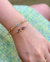 Load image into Gallery viewer, LUOWEND 18K Gold Natural Color Sapphire Bangle for Women
