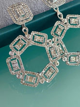 Load image into Gallery viewer, LUOWEND 18K White Gold Real Natural Diamond Earrings for Women