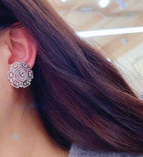 Load image into Gallery viewer, LUOWEND 18K White Gold Real Natural Diamond Earrings for Women