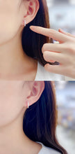 Load image into Gallery viewer, LUOWEND 18K Gold Real Natural Diamond Hoop Earrings for Women