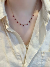 Load image into Gallery viewer, LUOWEND 18K Yellow Gold Natural Ruby Necklace for Women