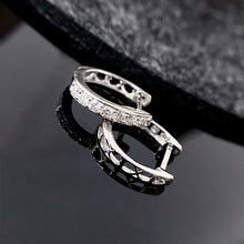 Load image into Gallery viewer, LUOWEND 18K Gold Real Natural Diamond Hoop Earrings for Women