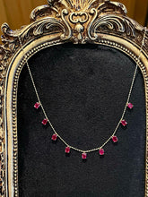 Load image into Gallery viewer, LUOWEND 18K Yellow Gold Natural Ruby Necklace for Women