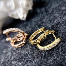 Load image into Gallery viewer, LUOWEND 18K Gold Real Natural Diamond Hoop Earrings for Women