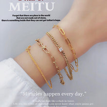 Load image into Gallery viewer, LUOWEND 18K Yellow Gold Real Natural Diamond Bracelet for Women