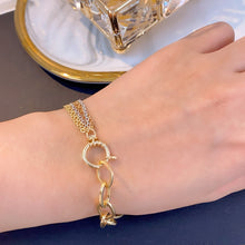 Load image into Gallery viewer, LUOWEND 18K White+Yellow+Rose Gold Bracelet for Women