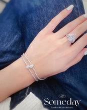 Load image into Gallery viewer, LUOWEND 18K White Gold Real Natural Diamond Bracelet for Women