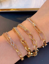 Load image into Gallery viewer, LUOWEND 18K White+Yellow+Rose Gold Bracelet for Women