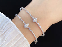 Load image into Gallery viewer, LUOWEND 18K White Gold Real Natural Diamond Bracelet for Women