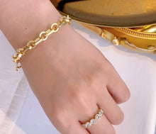 Load image into Gallery viewer, LUOWEND 18K White+Yellow+Rose Gold Bracelet for Women