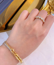 Load image into Gallery viewer, LUOWEND 18K White+Yellow+Rose Gold Bracelet for Women