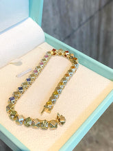 Load image into Gallery viewer, LUOWEND 18K Yellow Gold Natural Color Sapphire Bracelet for Women