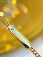 Load image into Gallery viewer, LUOWEND 18K Yellow Gold Natural Diamond Bracelet for Women