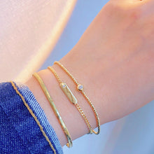 Load image into Gallery viewer, LUOWEND 18K Yellow Gold Natural Diamond Bracelet for Women