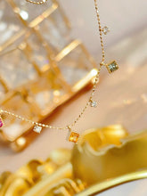 Load image into Gallery viewer, LUOWEND 18K Yellow Gold Natural Color Sapphire Necklace for Women