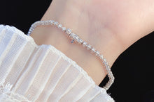 Load image into Gallery viewer, LUOWEND 18K White Gold Real Natural Diamond Bracelet for Women