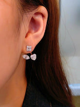 Load image into Gallery viewer, LUOWEND 18K White Gold Natural Diamond Stud Earrings for Women