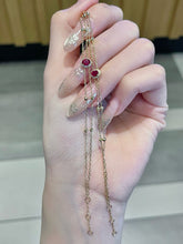 Load image into Gallery viewer, LUOWEND 18K Yellow Gold Natural Ruby Bracelet for Women