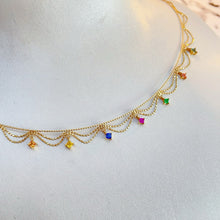 Load image into Gallery viewer, LUOWEND 18K Yellow Gold Natural Color Sapphire Necklace for Women
