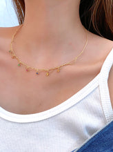 Load image into Gallery viewer, LUOWEND 18K Yellow Gold Natural Color Sapphire Necklace for Women