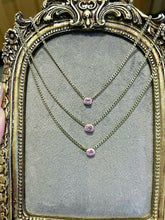 Load image into Gallery viewer, LUOWEND 18K Yellow Gold Natural Pink Sapphire Necklace for Women