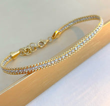 Load image into Gallery viewer, LUOWEND 18K White+Yellow Gold Bracelet for Women