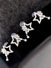 Load image into Gallery viewer, LUOWEND 18K White Gold Real Natural Diamond Stud Earrings for Women