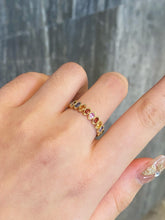 Load image into Gallery viewer, LUOWEND 18K Yellow Gold Natural Color Sapphire Ring for Women