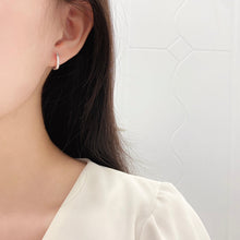 Load image into Gallery viewer, LUOWEND 18K Gold Real Natural Diamond Hoop Earrings for Women
